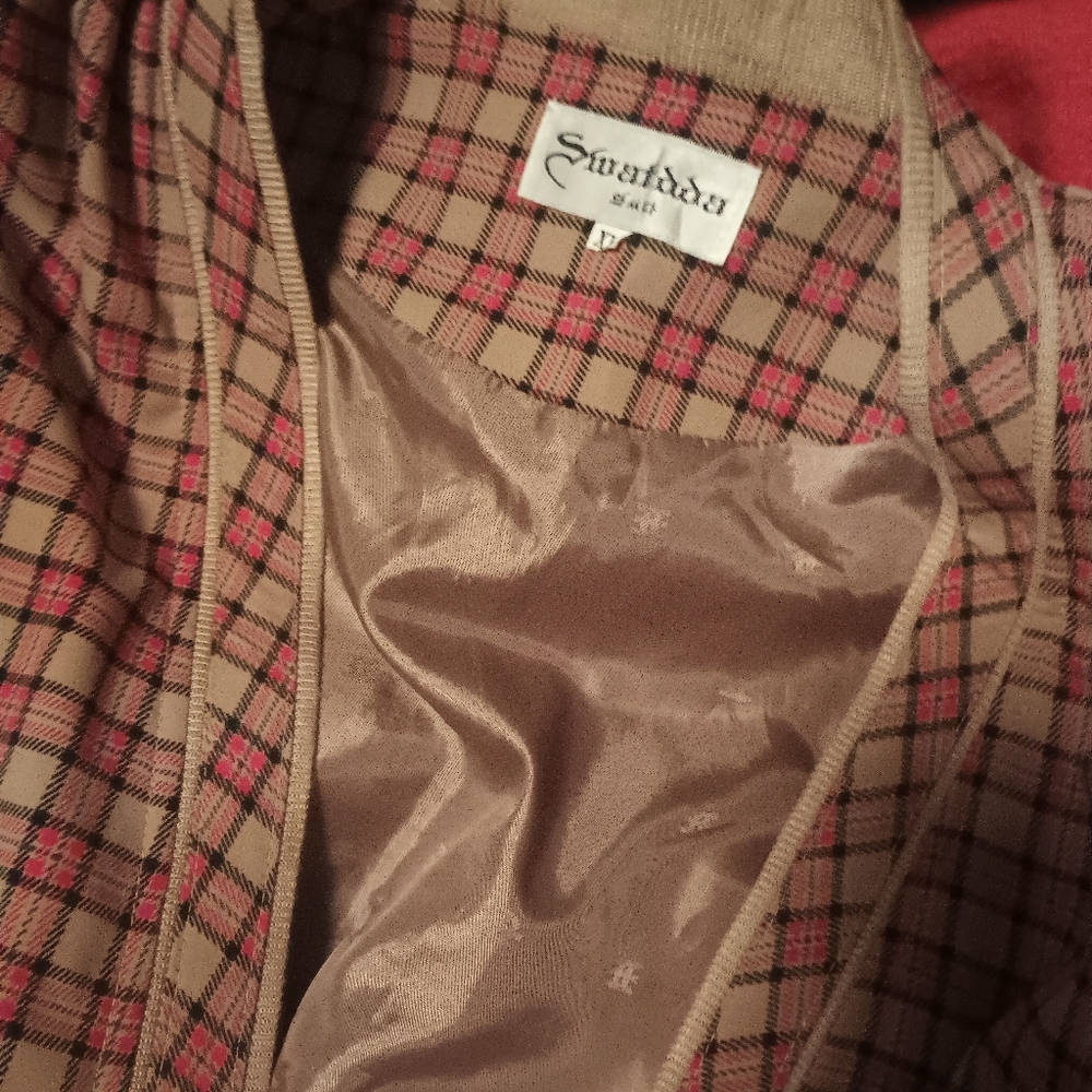 popular plaid varsity cut jacket with buttons - Picture 9 of 9